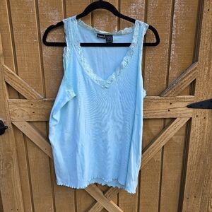 Northcrest Light Blue Lace Tank Top